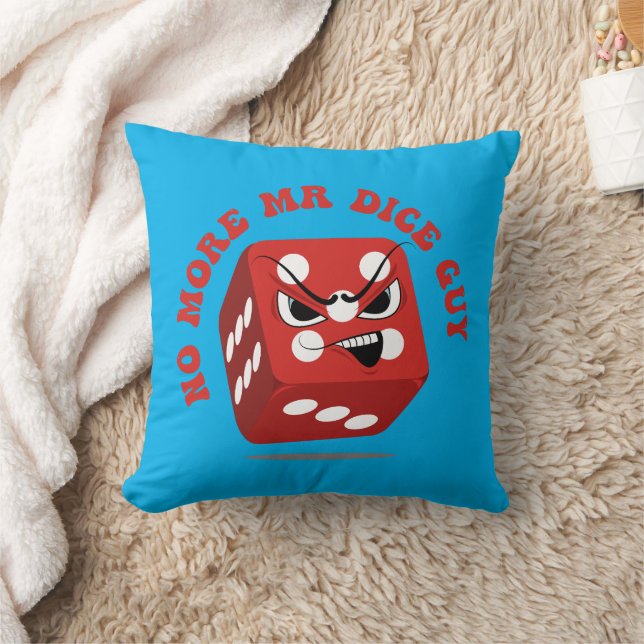 Funny Gambling Craps Dice Joke Throw Pillow (Blanket)