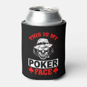 Funny gambling poker face word art  can cooler