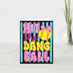 Funny game day softball mom team sport hit the card