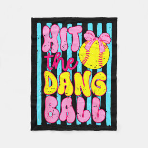 Funny game day softball mom team sport hit the fleece blanket