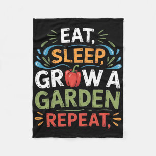 Funny Game Eat Sleep Grow A Garden Repeat Gamer De Fleece Blanket