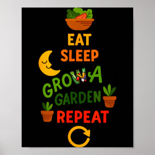Funny Game Eat Sleep Grow A Garden Repeat Gamer De Poster