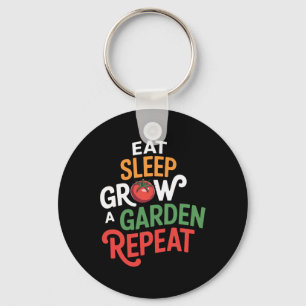 Funny Game Eat Sleep Grow A Garden Repeat Gamer Te Keychain