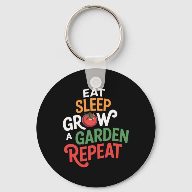 Funny Game Eat Sleep Grow A Garden Repeat Gamer Te Keychain (Front)
