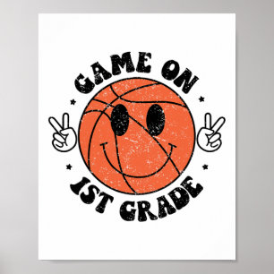 Funny Game On 1st Grade Sketll First Day Of School Poster