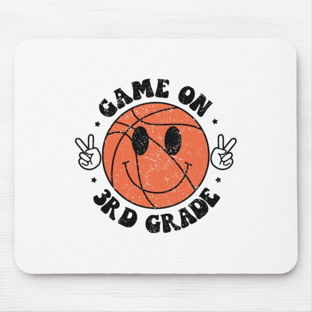 Funny Game On 3rd Grade Sketll First Day Of School Mouse Pad (Front)