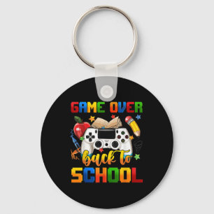 Funny Game Over Back To School Gamer Kids  Keychain