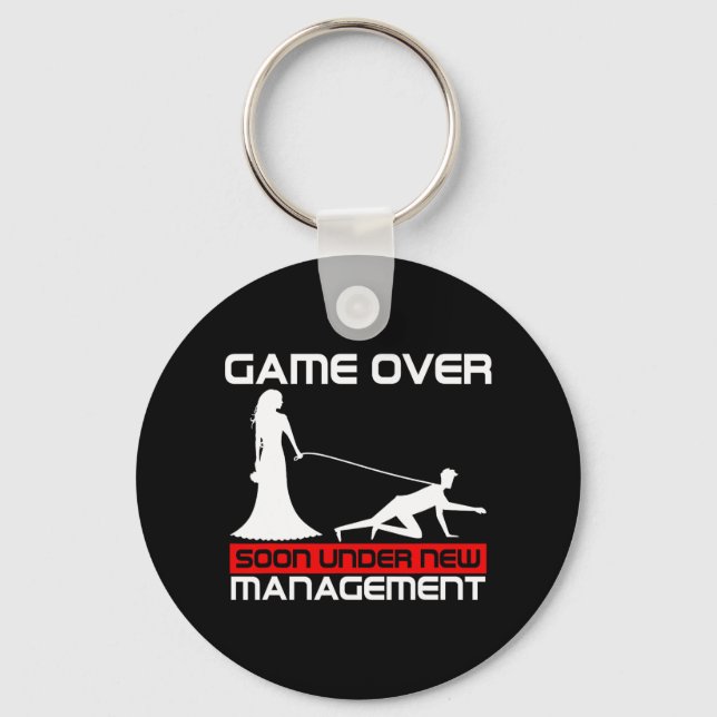 Funny Game Over Bride Gift Bachelorette Wedding Ju Keychain (Front)