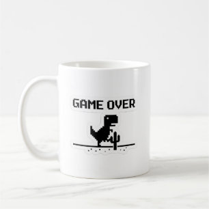 Funny Game Over Pixel Dinosaur No Internet  Coffee Mug