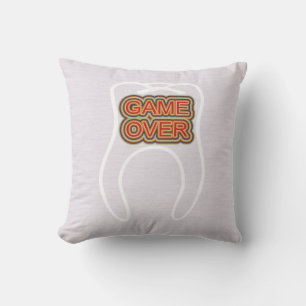 Funny Game Over Throw Pillow