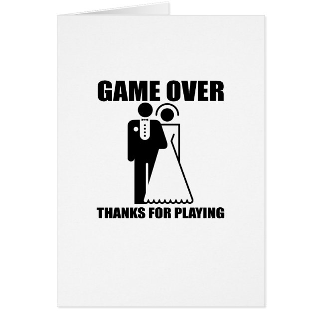 Funny, "Game Over" Wedding design (Front)