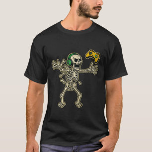 Funny Gamer Angry Skeleton Gamer Teen Boys Video G T-Shirt
