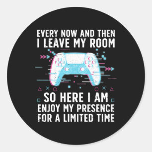 Funny Gamer Art For Men Women Gaming Gamer Video G Classic Round Sticker