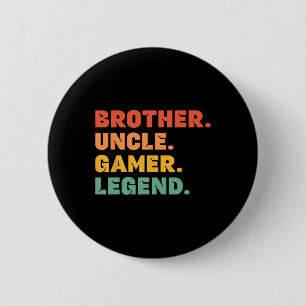 Funny Gamer Brother Uncle Gaming Legend Mens Video 2 Inch Round Button