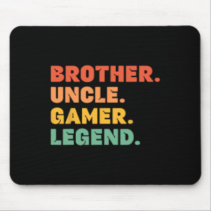 Funny Gamer Brother Uncle Gaming Legend Mens Video Mouse Pad