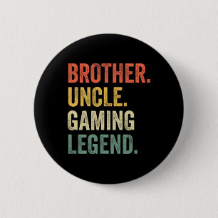 Funny Gamer Brother Uncle Gaming Legend Vintage Vi 2 Inch Round Button