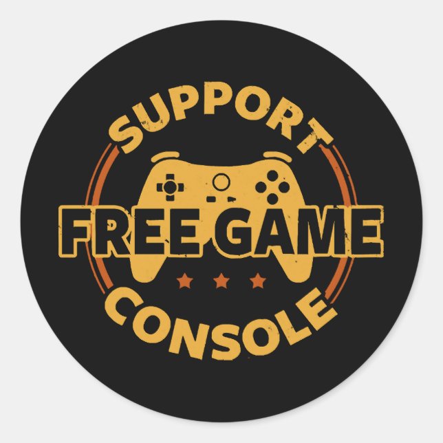 Funny Gamer Console Protest Gaming Classic Round Sticker (Front)