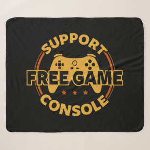 Funny Gamer Console Protest Gaming Sherpa Blanket