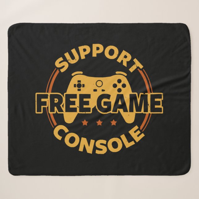 Funny Gamer Console Protest Gaming Sherpa Blanket (Front (Horizontal))