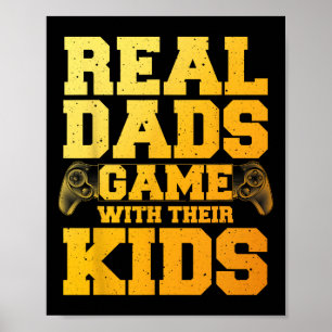 Funny Gamer Dad Art For Gaming Dad Daddy Men Game Poster