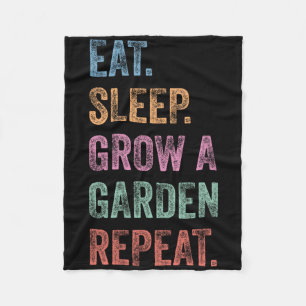 Funny Gamer Eat Sleep Grow A Garden Repeat Vintage Fleece Blanket