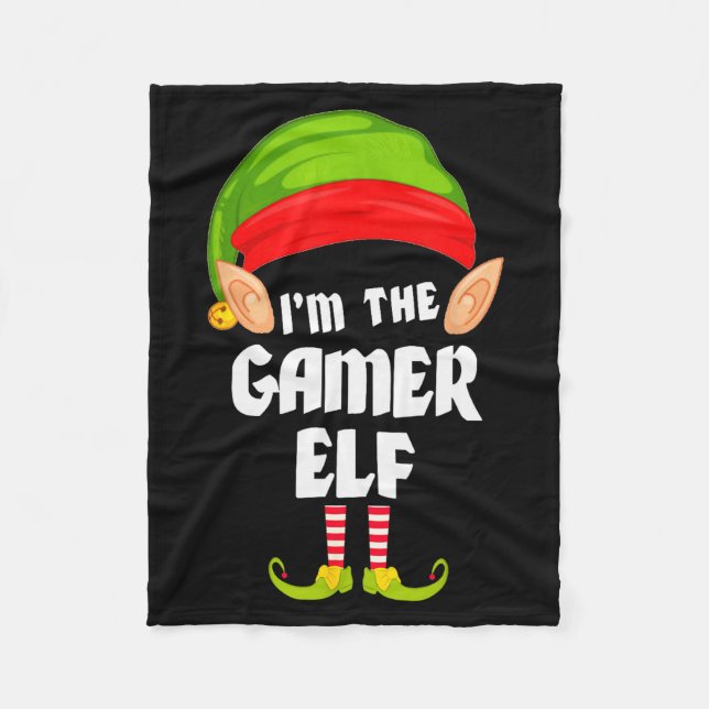 Funny Gamer Elf Matching Family Group Pj Christmas Fleece Blanket (Front)
