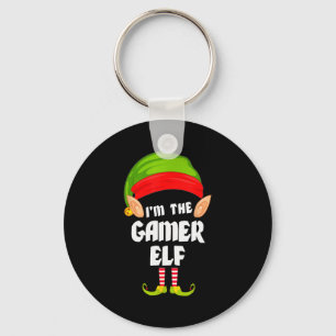 Funny Gamer Elf Matching Family Group Pj Christmas Keychain