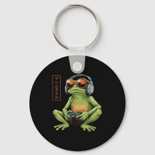 Funny Gamer Frog Art Japanese Vintage Boys Teens M Keychain
