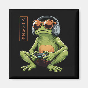 Funny Gamer Frog Art Japanese Vintage Boys Teens M Magnet