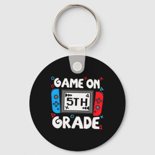 Funny Gamer Game On 5th Grade Back To School Kids Keychain