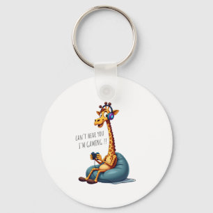 Funny Gamer Giraffe Gaming For Boys Men Video Game Keychain