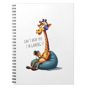 Funny Gamer Giraffe Gaming For Boys Men Video Game Notebook