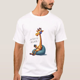 Funny Gamer Giraffe Gaming For Boys Men Video Game T-Shirt