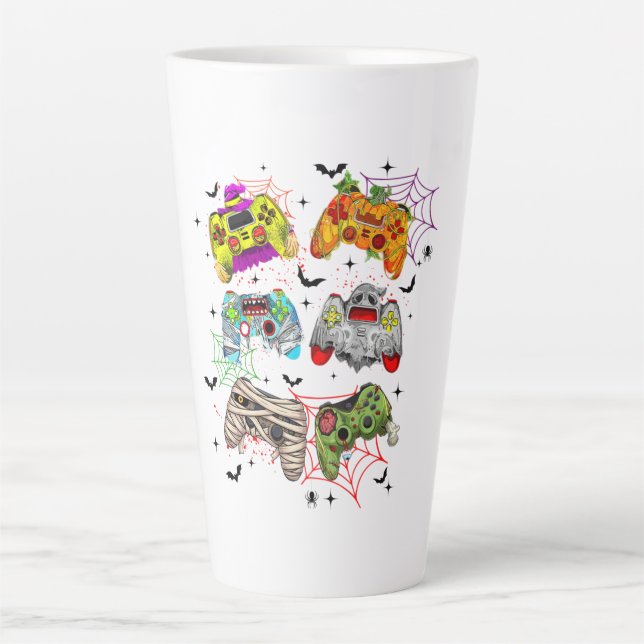 Funny Gamer Halloween Latte Mug (Front)