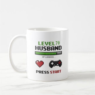 Funny Gamer Husband Mug Pixel Art Retro Design -