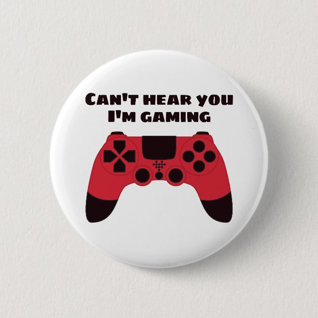 Funny Gamer Meme - Videogames Nerd Typographic 2 Inch Round Button (Front)