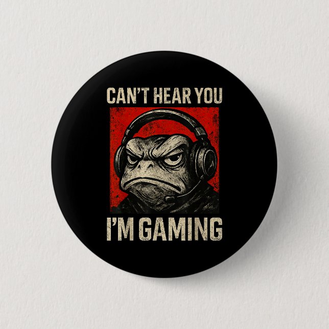 Funny Gamer Mpy Frog Art Men Women Boys Video Gami 2 Inch Round Button (Front)