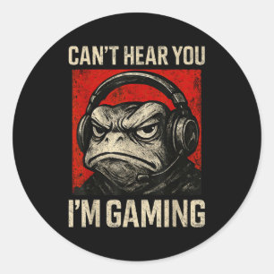 Funny Gamer Mpy Frog Art Men Women Boys Video Gami Classic Round Sticker