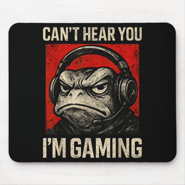 Funny Gamer Mpy Frog Art Men Women Boys Video Gami Mouse Pad (Front)