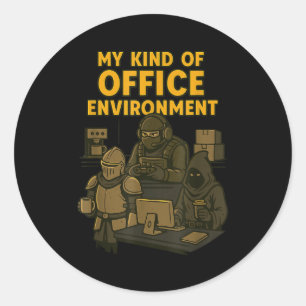 Funny Gamer Office Work Sarcasm Gamer Nerd Office Classic Round Sticker