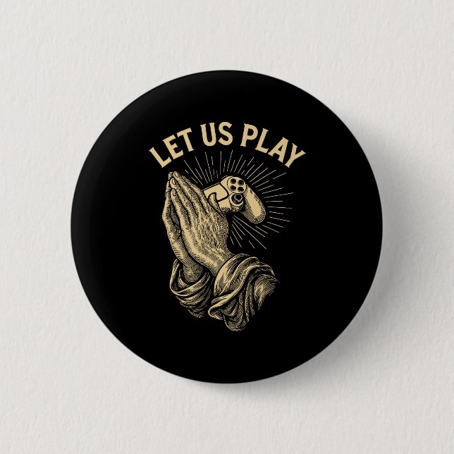 Funny Gamer Prayer Pun Video Game Controller Retro 2 Inch Round Button (Front)
