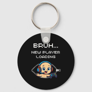 Funny Gamer Pregnancy Announcement – Bruh New Play Keychain