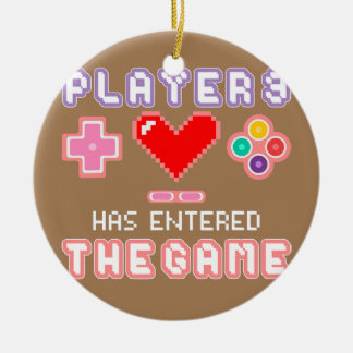 Funny Gamer Pregnancy Announcement for Dad Mom Ceramic Ornament