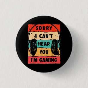 Funny Gamer Shirt for Teens Boys Men Video Gaming 1 Inch Round Button