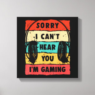 Funny Gamer Shirt for Teens Boys Men Video Gaming Canvas Print
