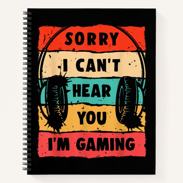 Funny Gamer Shirt for Teens Boys Men Video Gaming Notebook (Front)