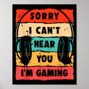 Funny Gamer Shirt for Teens Boys Men Video Gaming Poster