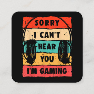 Funny Gamer Shirt for Teens Boys Men Video Gaming Square Business Card