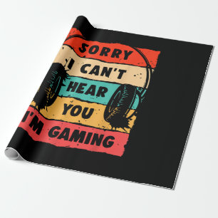 Funny Gamer Shirt for Teens Boys Men Video Gaming Wrapping Paper