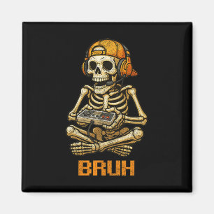 Funny Gamer Skeleton Gamer Teen Boys Video Gaming  Magnet